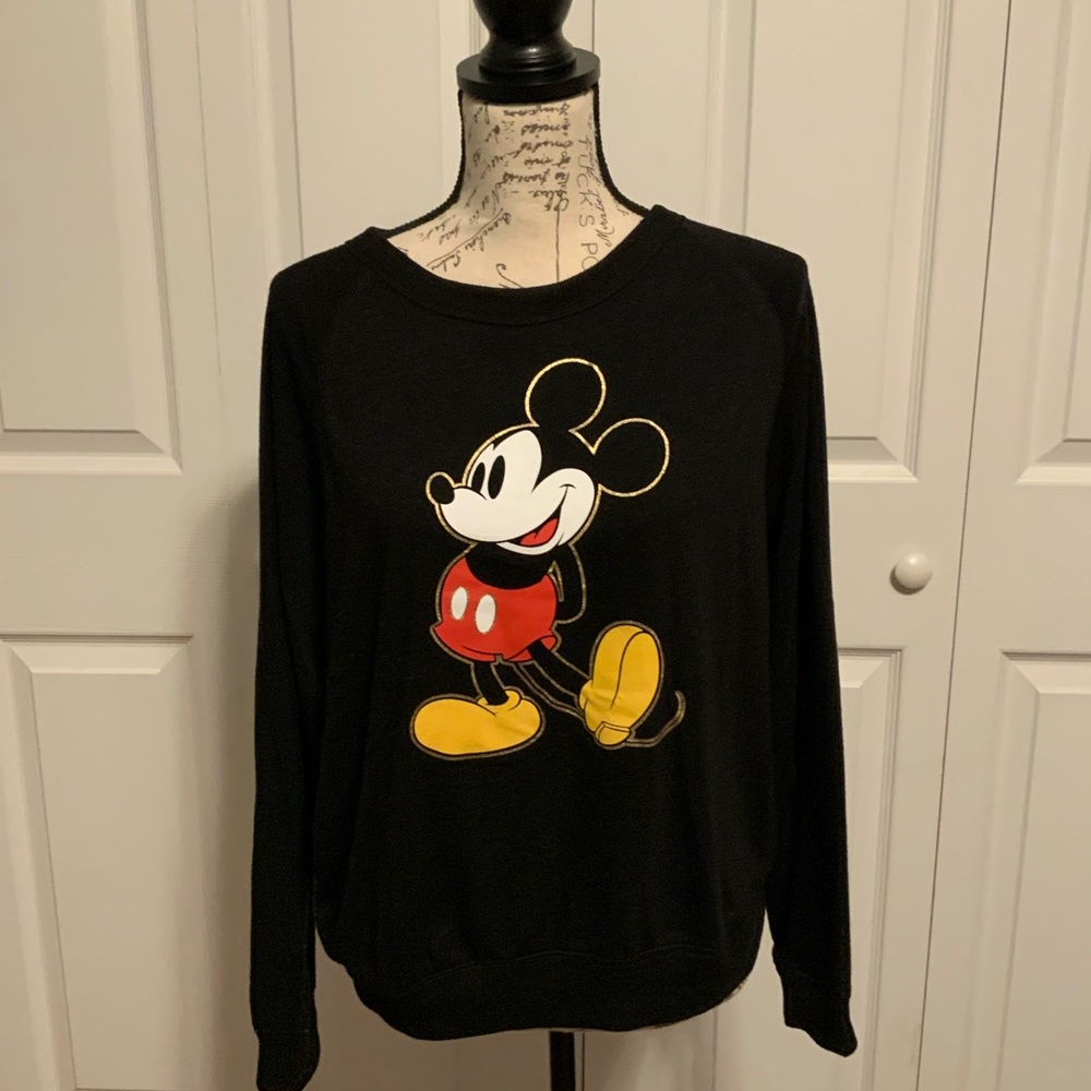 Disney Black Crew Neck Mickey Mouse Sweater